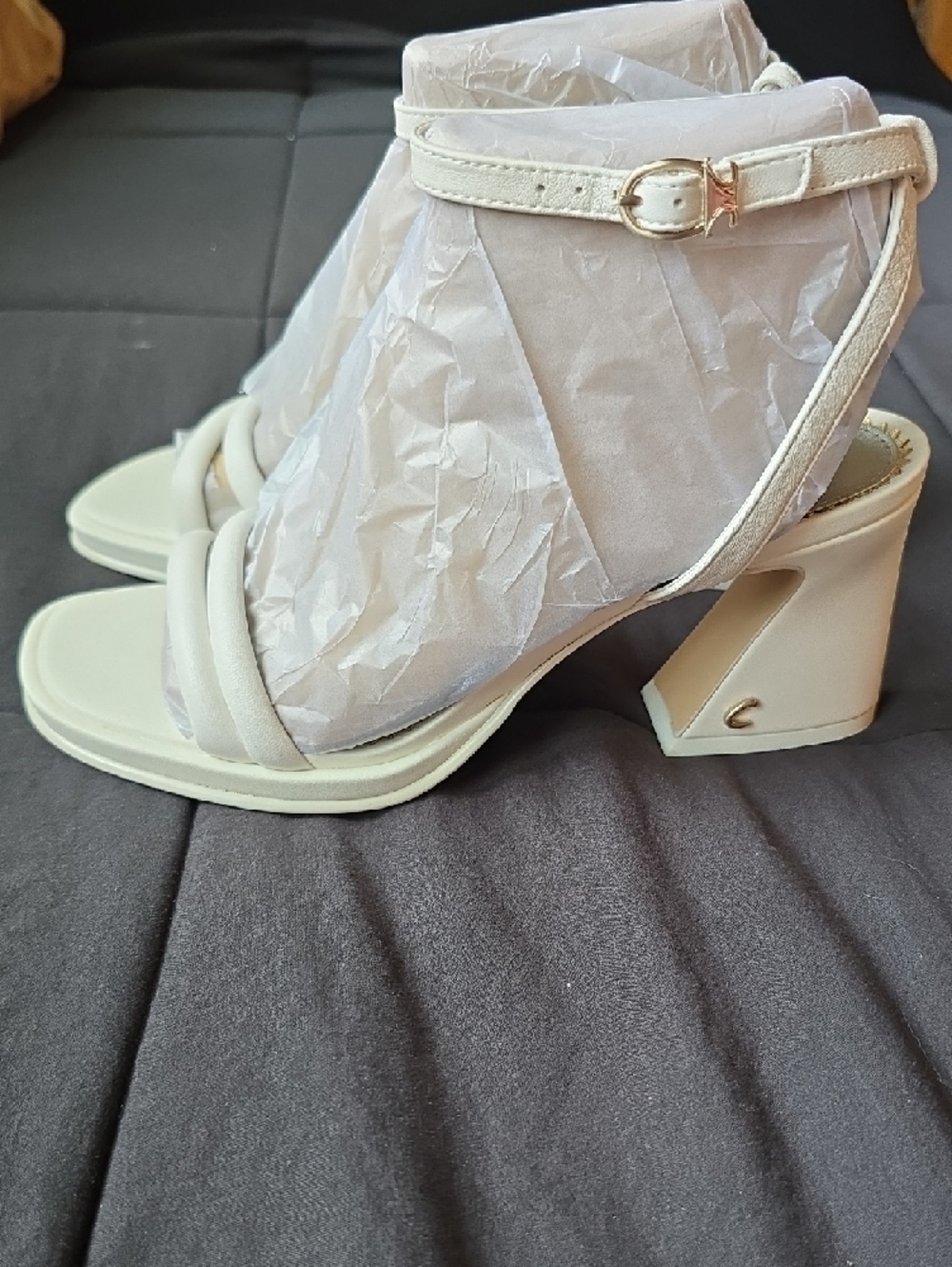 Circus by Sam Edelman Holly Bright White Strappy Block Heel Sandals - Picture 11 of 15